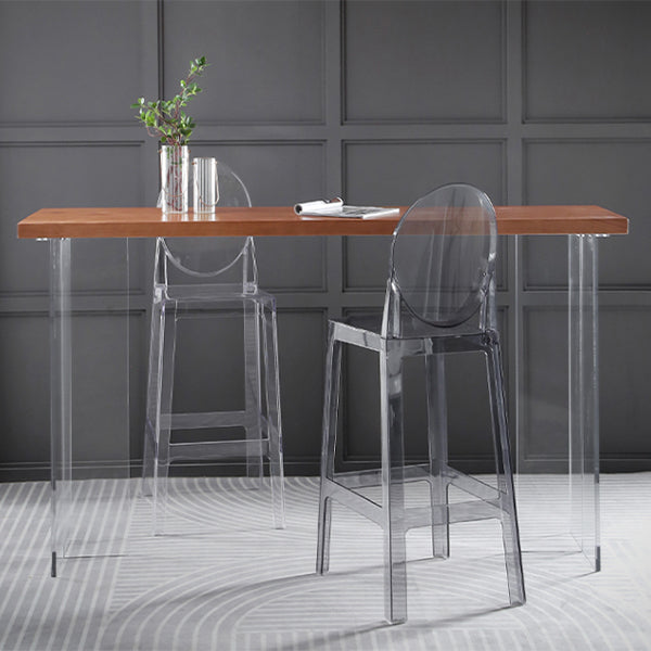 Modern Solid Wood Acrylic Base Bar Table for Kitchen Dining Room