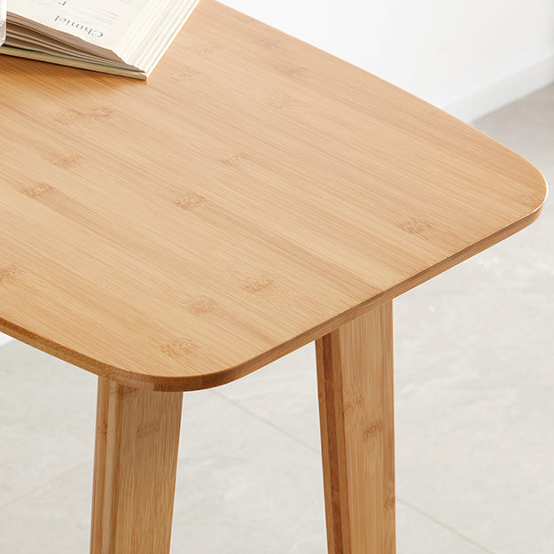 Modern Bamboo Rectangle Pub Table with Trestle for Living Room