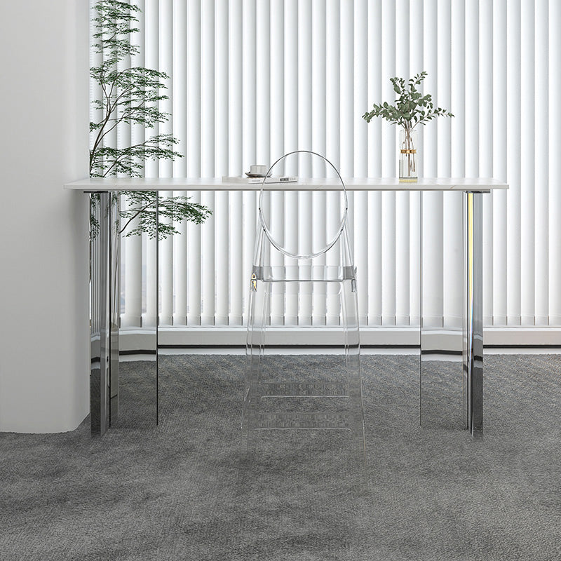 Contemporary Sintered Stone Acrylic Base Bar Table for Kitchen Dining Room