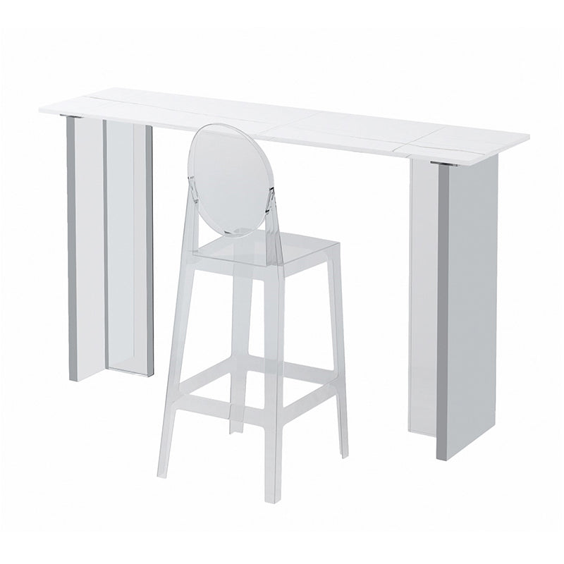 Contemporary Sintered Stone Acrylic Base Bar Table for Kitchen Dining Room