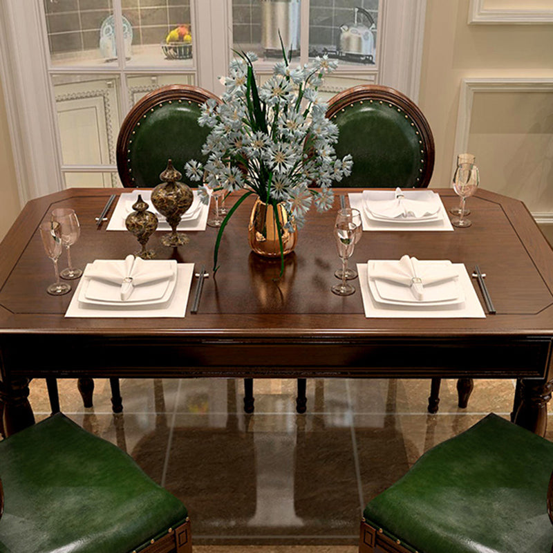 Rustic Style Solid Wood Set of 5 Dinette Table with Upholstered Chair