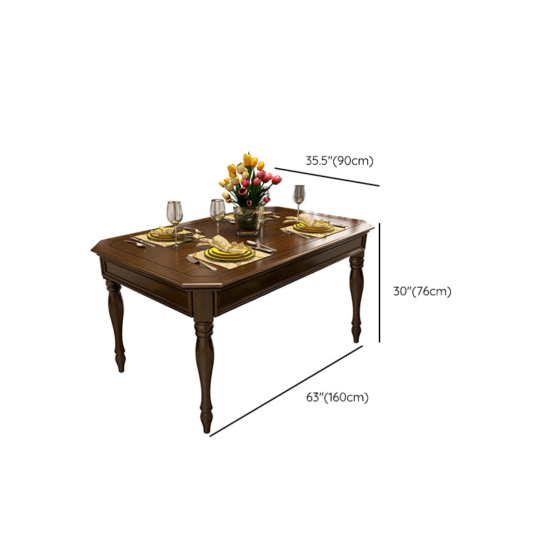 Rustic Style Solid Wood Set of 5 Dinette Table with Upholstered Chair