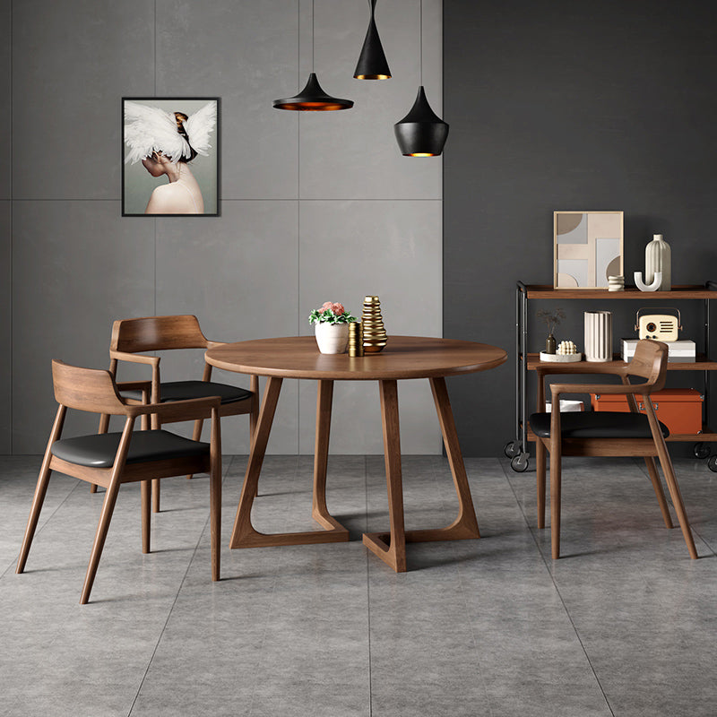 1/2/5 Pcs Round Shape Solid Wood Dinette Table with Ladder Chair