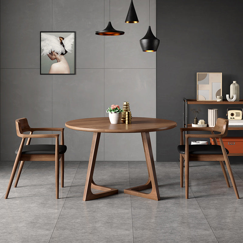 1/2/5 Pcs Round Shape Solid Wood Dinette Table with Ladder Chair