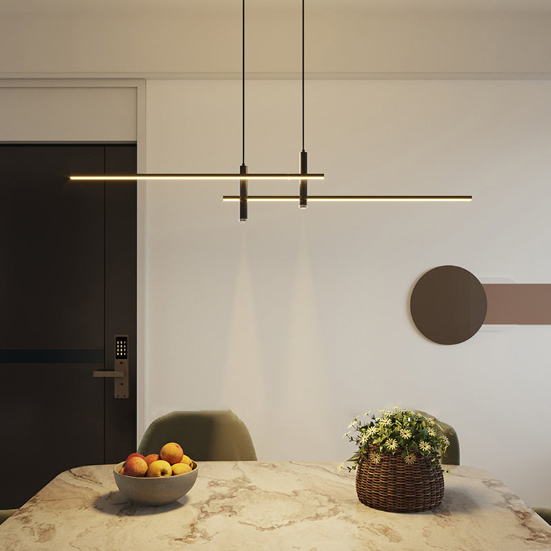 Simplicity Linear Metal Ceiling Pendant Light for Dining Room