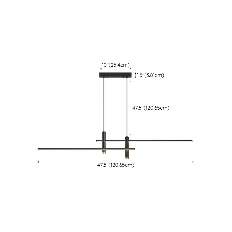 Simplicity Linear Metal Ceiling Pendant Light for Dining Room