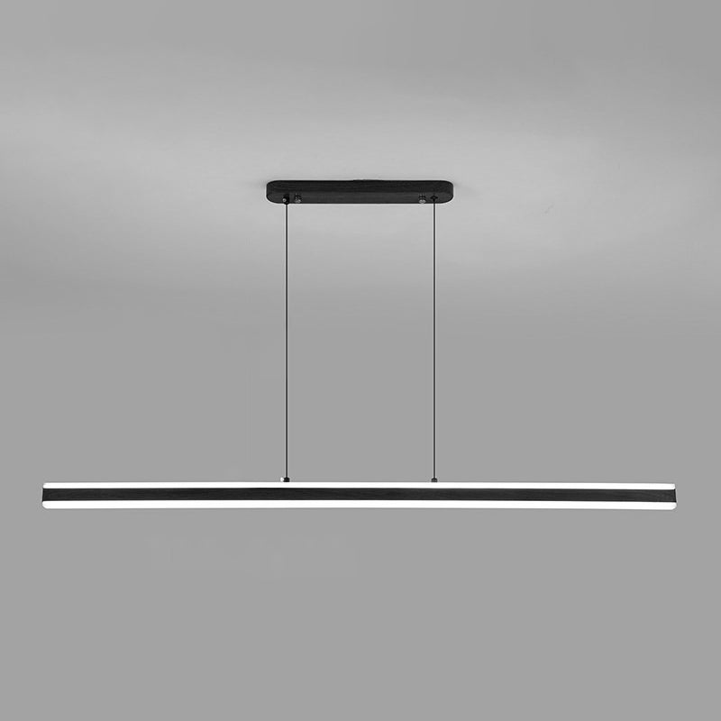 Single Modernism Style Beige/Brown LED Statement Linear Kitchen Island Light