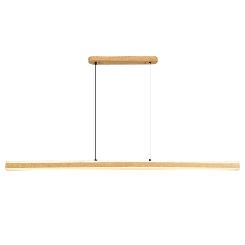 Single Modernism Style Beige/Brown LED Statement Linear Kitchen Island Light