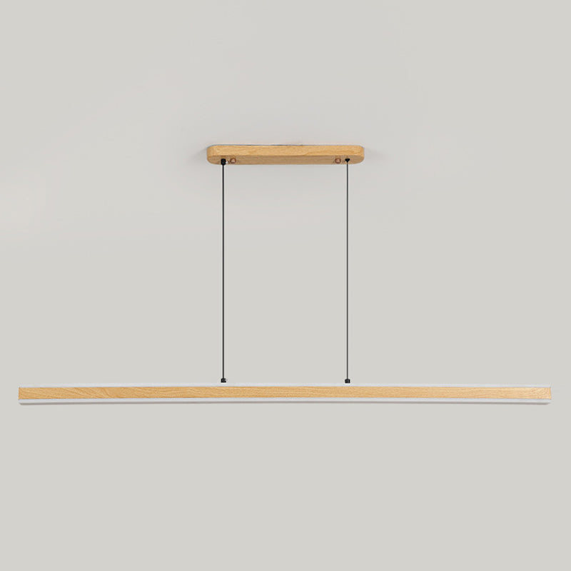 Single Modernism Style Beige/Brown LED Statement Linear Kitchen Island Light