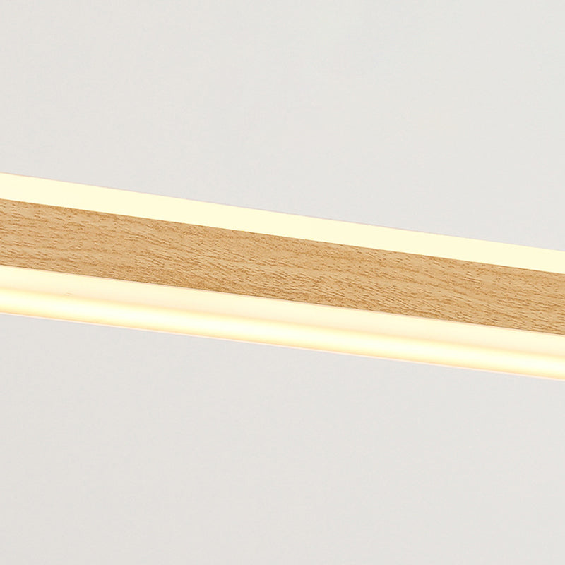 Single Modernism Style Beige/Brown LED Statement Linear Kitchen Island Light