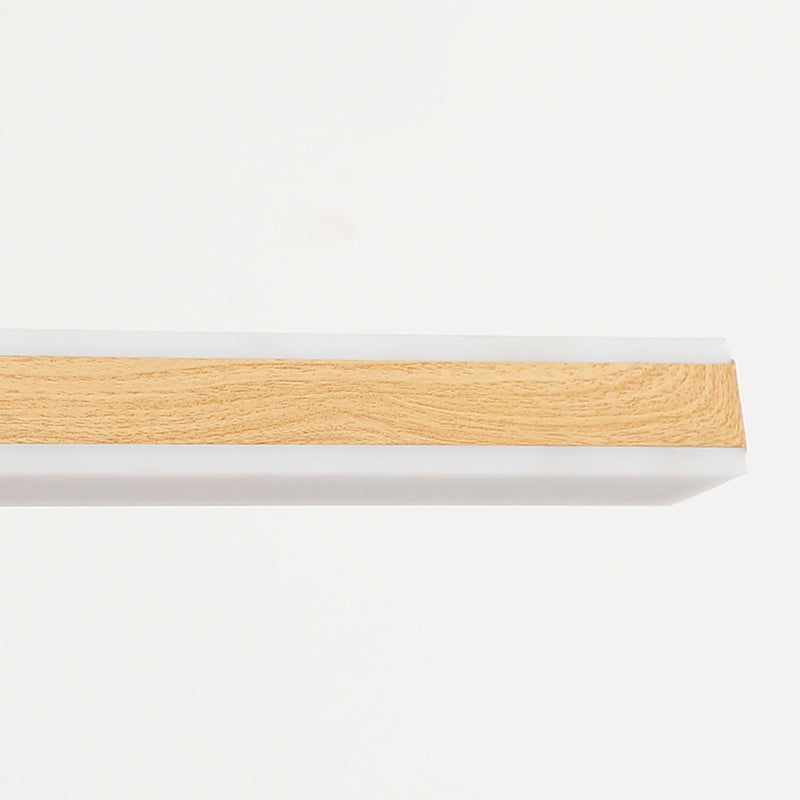 Single Modernism Style Beige/Brown LED Statement Linear Kitchen Island Light