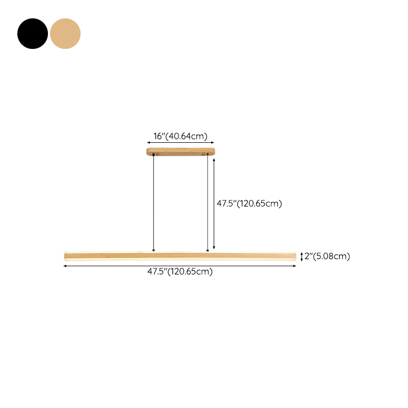 Single Modernism Style Beige/Brown LED Statement Linear Kitchen Island Light