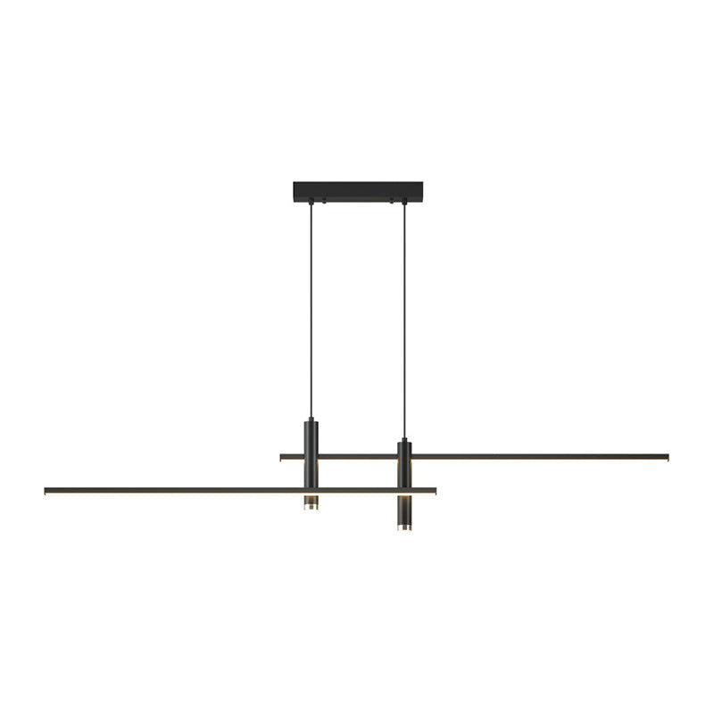 3 Lights Metal Linear Modern Hanging Island Lights for Dining Room