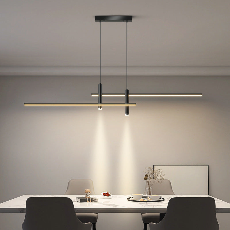 3 Lights Metal Linear Modern Hanging Island Lights for Dining Room