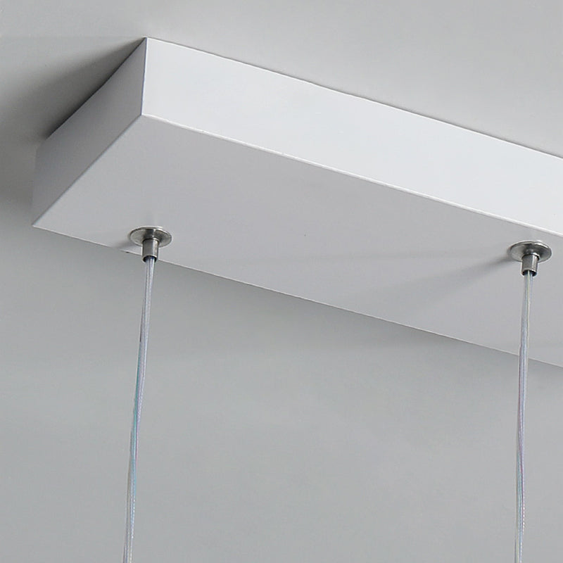3-Light Modern Style White LED Statement Linear Kitchen Island Light