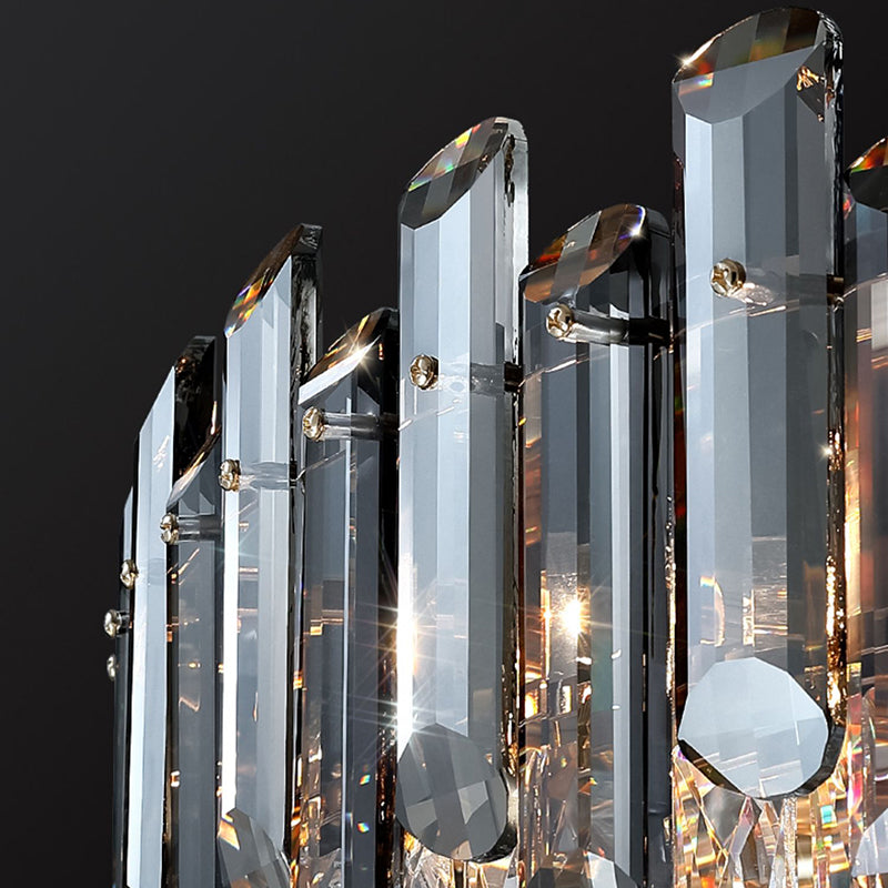 Contemporary Metal Geometric Shape Pendant Light with Crystal Shade for Living Room