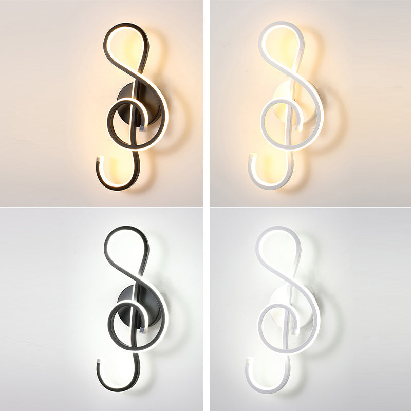 Geometric Wall Light Fixture Modern Metal 1 Light in Black/White