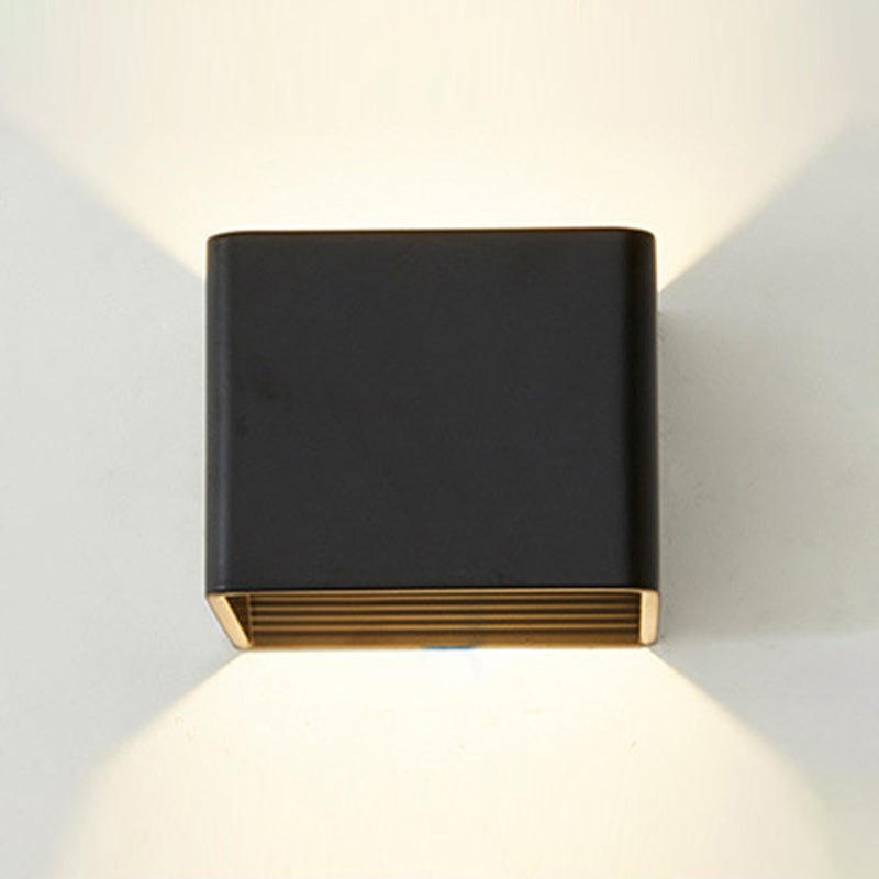 Square Wall Light Fixture Modern Metal 1 Light in Black/White