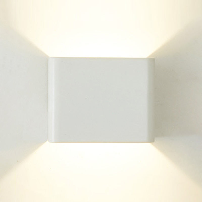 Square Wall Light Fixture Modern Metal 1 Light in Black/White