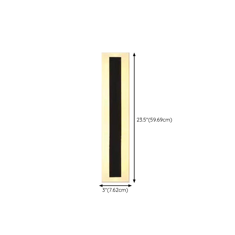 Linear Outside Wall Light Fixture Modern Metal 1 Light in Black Finish