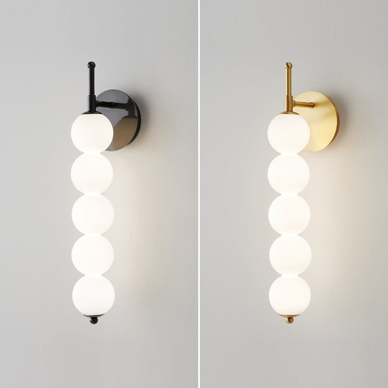 Contemporary Metal Ball Shape Wall Sconce with Glass Shade for Living Room