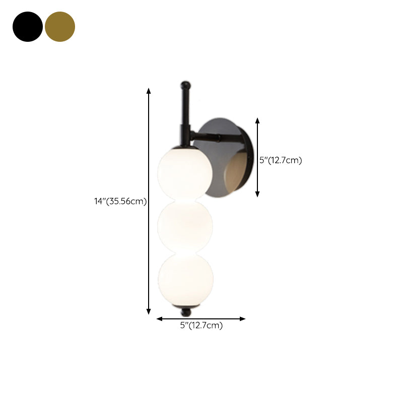 Contemporary Metal Ball Shape Wall Sconce with Glass Shade for Living Room