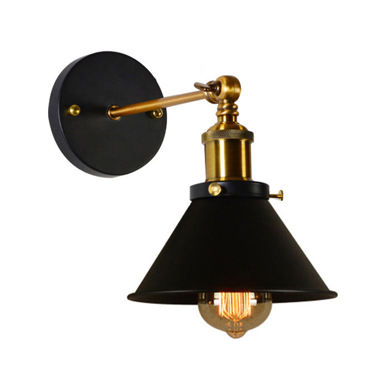 Postmodern Minimalist Wall Light Fixture with Metal Shade for Sitting Room