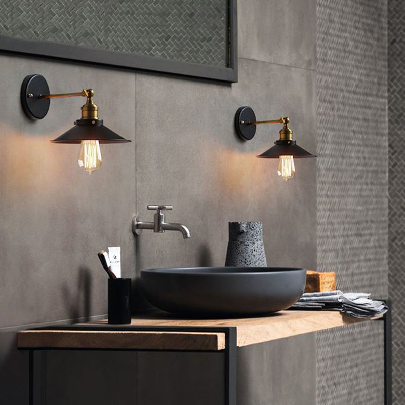 Postmodern Minimalist Wall Light Fixture with Metal Shade for Sitting Room