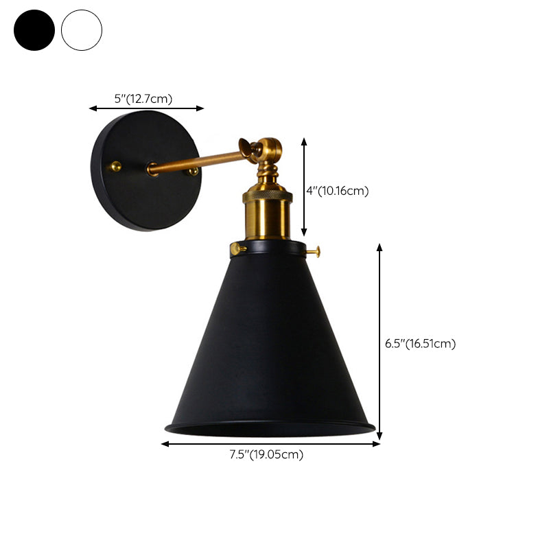 Postmodern Minimalist Wall Light Fixture with Metal Shade for Sitting Room