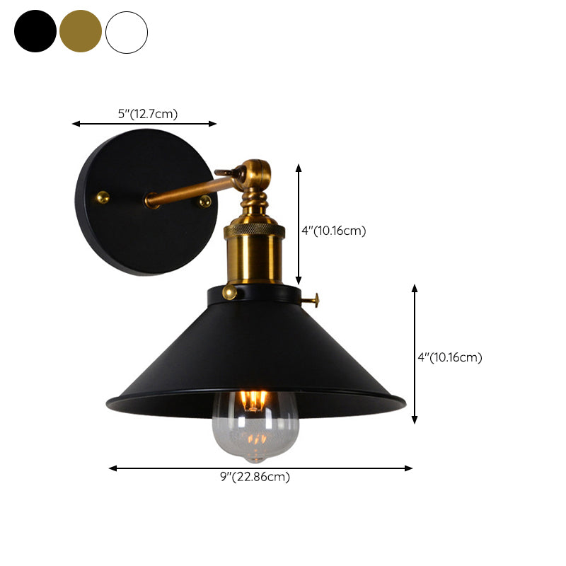 Postmodern Minimalist Wall Light Fixture with Metal Shade for Sitting Room