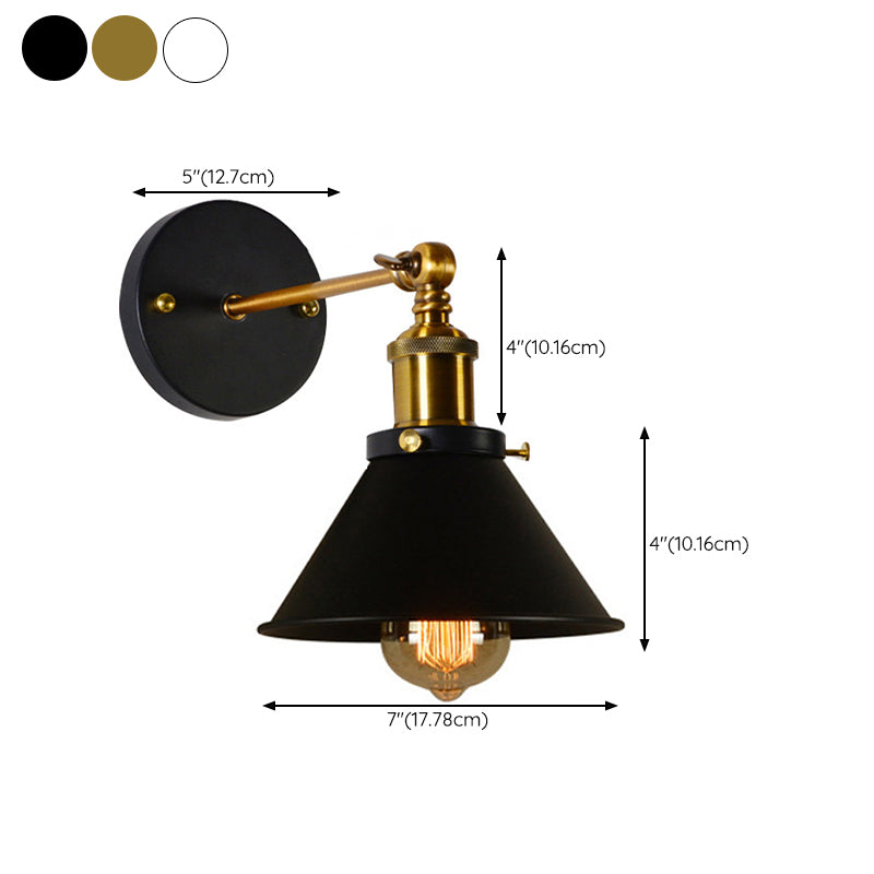 Postmodern Minimalist Wall Light Fixture with Metal Shade for Sitting Room