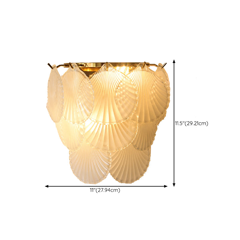 Postmodern Golden Wall Light Fixture with Glass Shade for Sitting Room