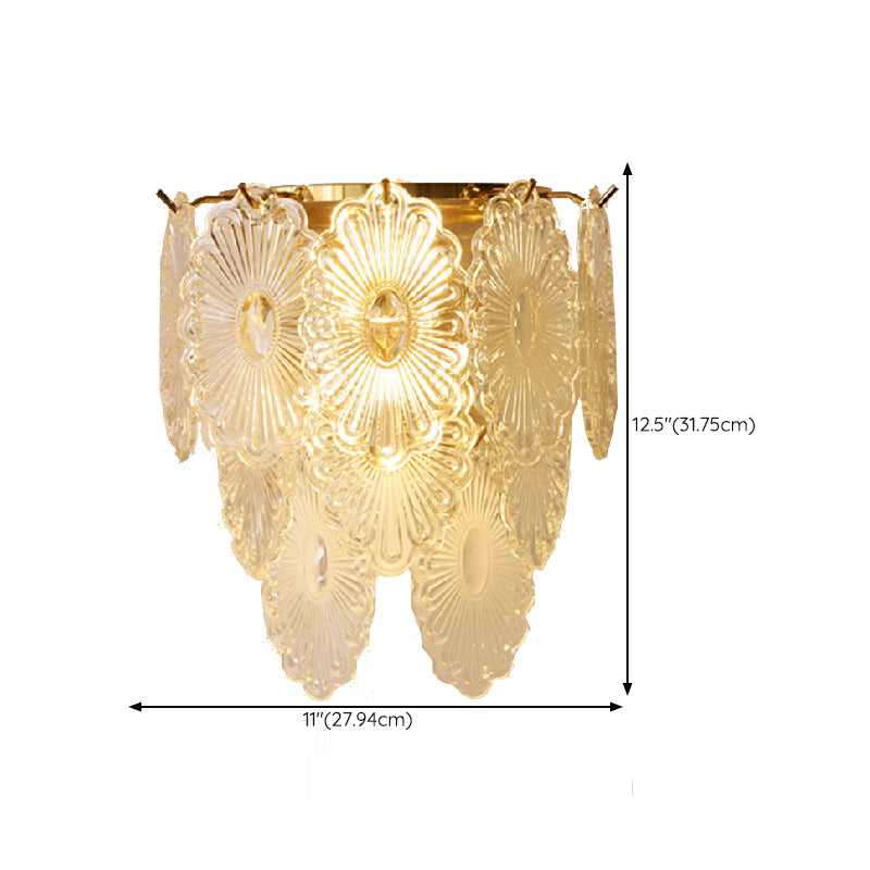 Postmodern Golden Wall Light Fixture with Glass Shade for Sitting Room