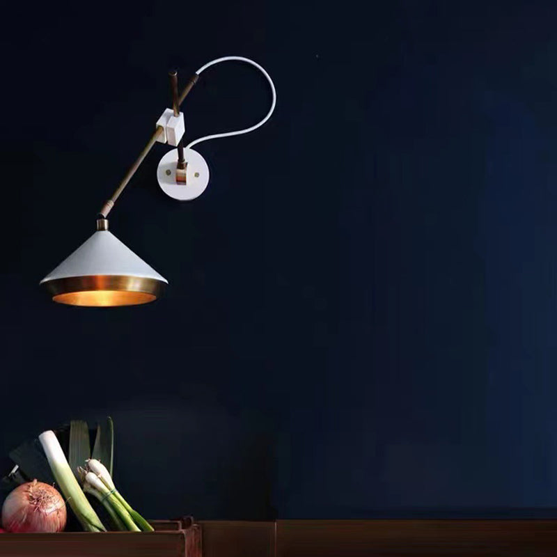 Postmodern Wall Light Fixture with Metallic Shade for Sitting Room