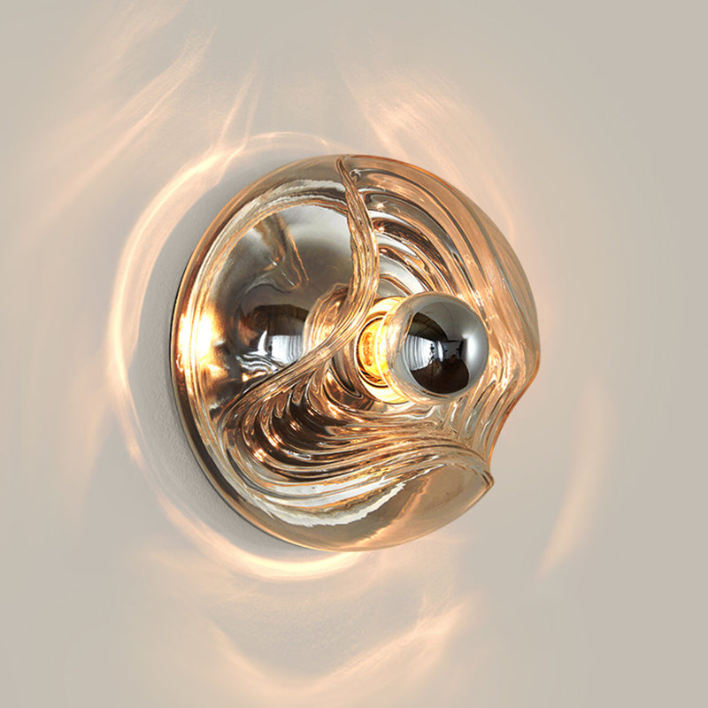 Contemporary Glass Shade Wall Lamp 1-Light Wall Sconce Lighting