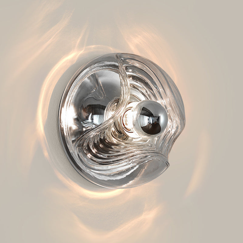 Contemporary Glass Shade Wall Lamp 1-Light Wall Sconce Lighting