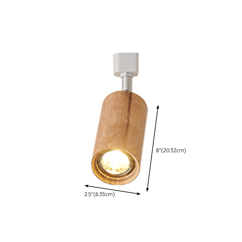Modernism Ceiling Track Light Wood and Iron Multi - Head Ceiling Semi Flush