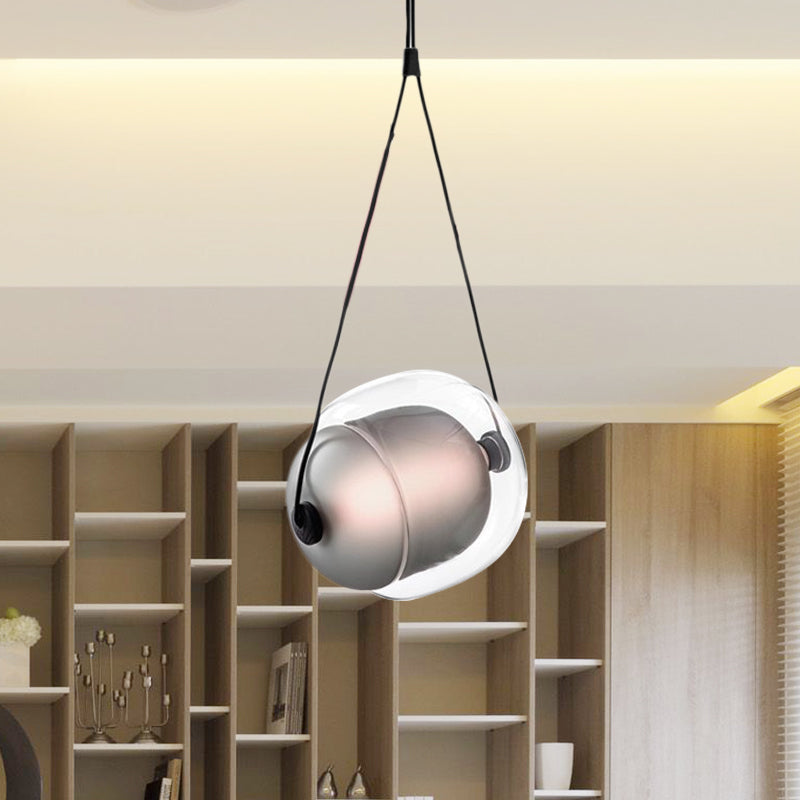 Luz de colgante en forma de caramelo lámpara de techo colgante LED moderno 1 en gris/amarillo/púrpura con cordón