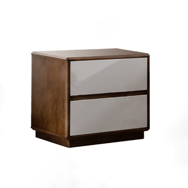 Rubber Wood Drawers Included Accent Table Nightstand Traditional with Legs