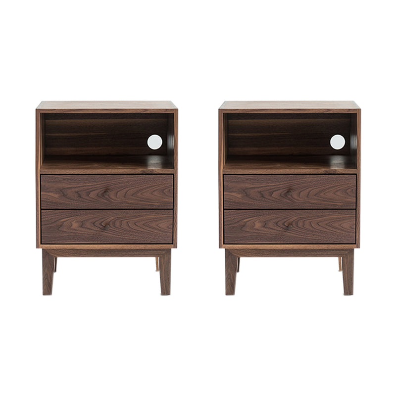 Traditional Drawers Included Accent Table Nightstand 24" Tall with Legs