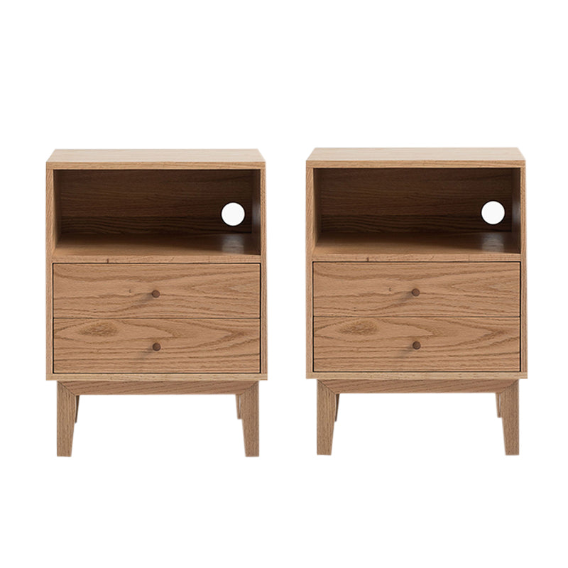 Traditional Drawers Included Accent Table Nightstand 24" Tall with Legs