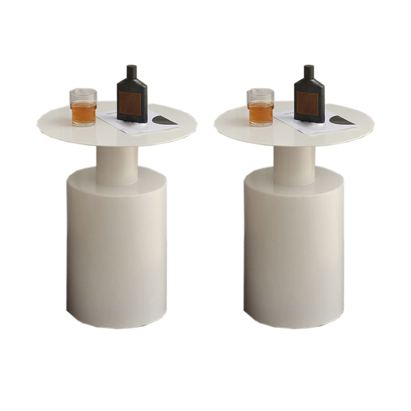 Contemporary Night Table Antique Finish Metal Bed Nightstand