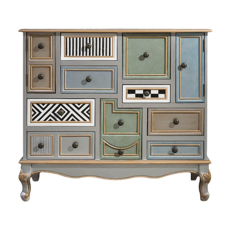 Solid Wood Storage Chest Coastal Storage Chest Dresser with 9 Drawers