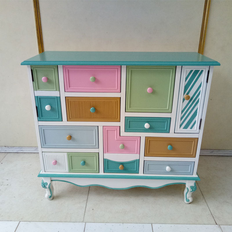 Solid Wood Storage Chest Coastal Storage Chest Dresser with 9 Drawers