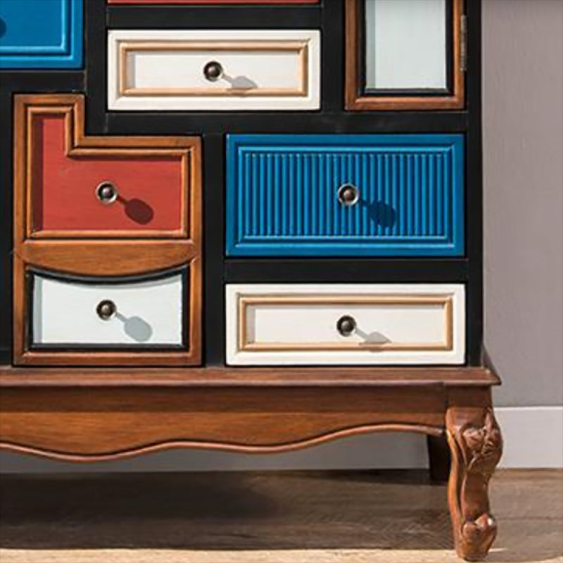 Solid Wood Storage Chest Coastal Storage Chest Dresser with 9 Drawers