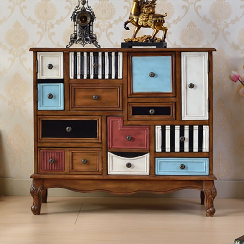 Solid Wood Storage Chest Coastal Storage Chest Dresser with 9 Drawers