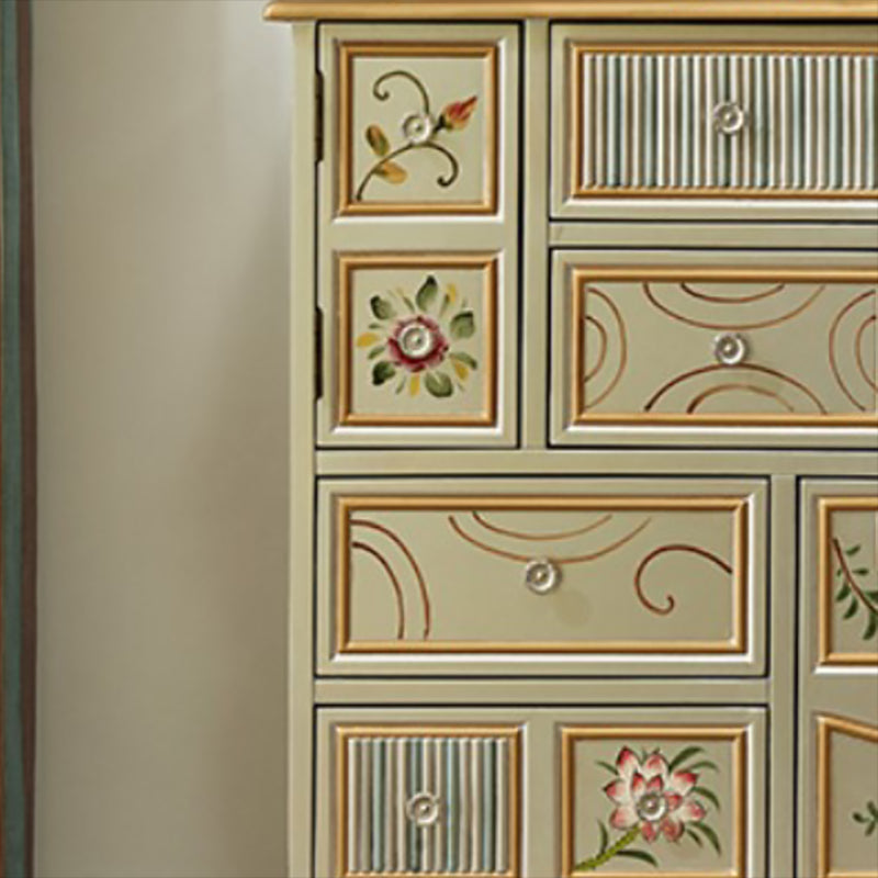 Solid Wood Storage Chest Coastal Storage Chest Dresser with 9 Drawers