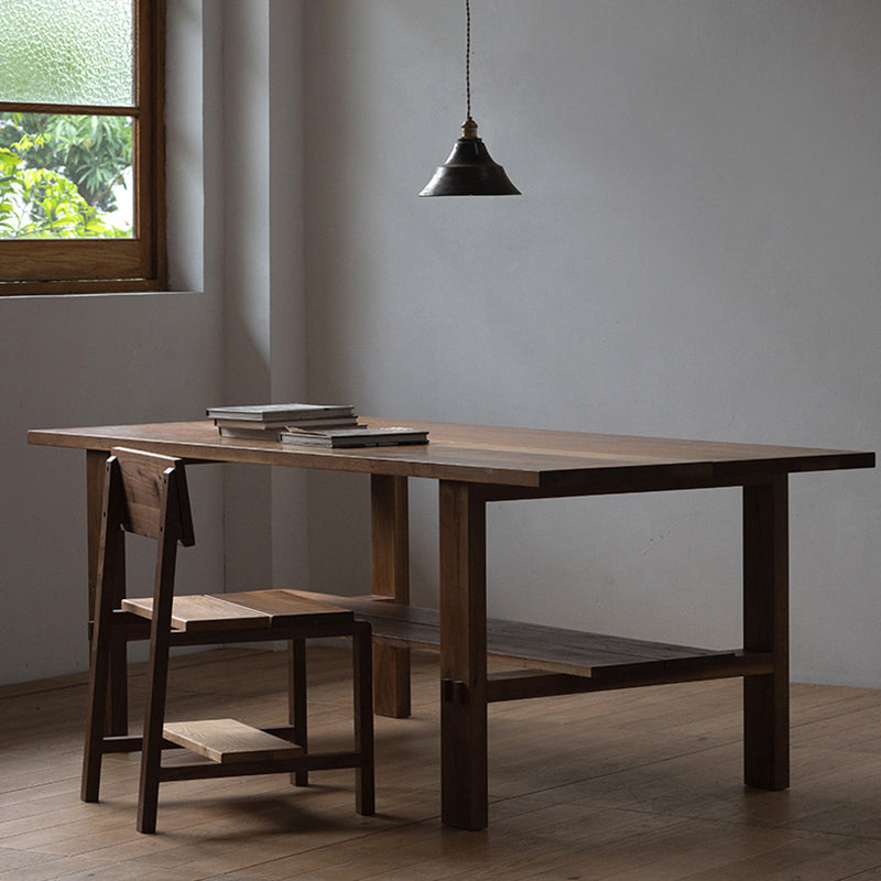 Solid Wood Rectangular Writing Desk Living Room Office Desk,29.1" H