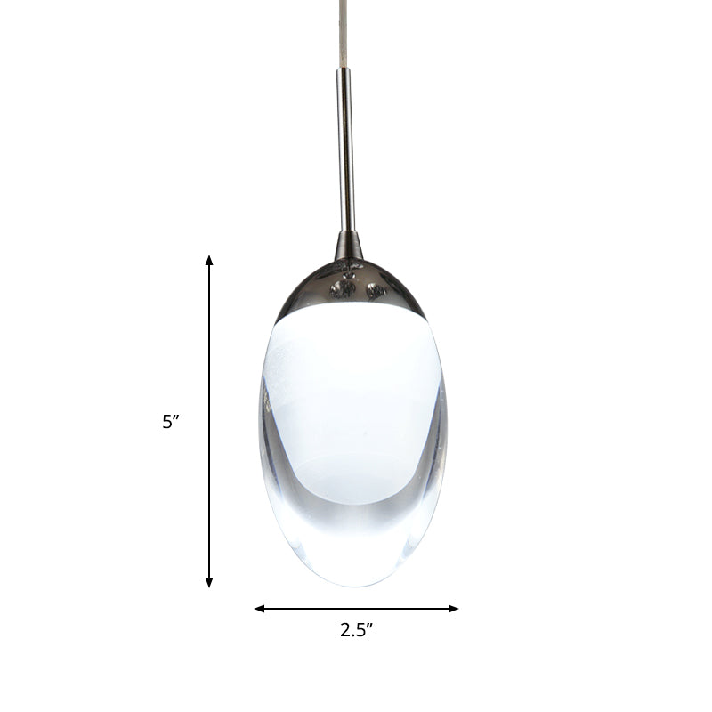 Acrylic Shade Droplet Hanging Light Modern 1 Light Suspension Pendant in Warm/White Light for Dining Room