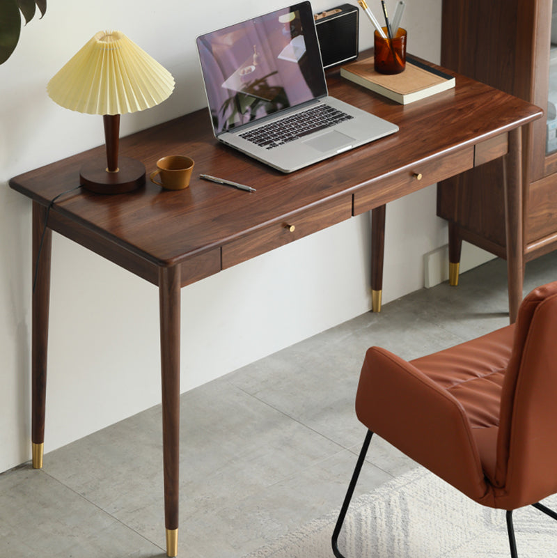Bedroom Office Desk Solid Wood Legs Parsons Writing Desk with Drawer